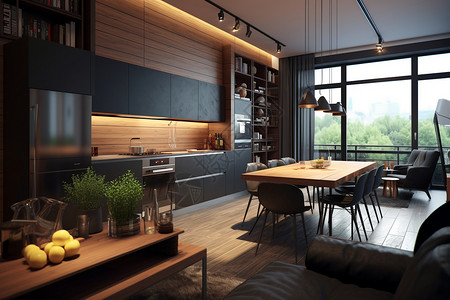 现代公寓是厨房设计图片