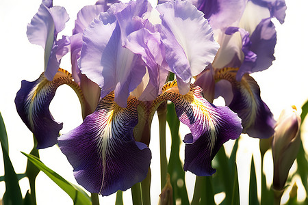 鲜艳的紫色虹膜花背景图片