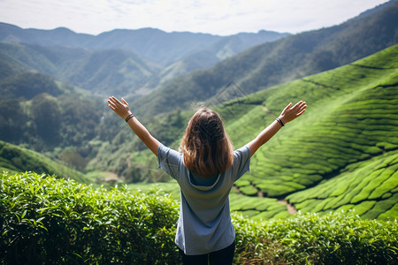 山上的茶园图片