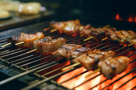 烧烤鱼豆腐红柳 羊肉串高清图片