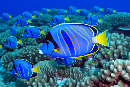 潜水观赏海底生物图片