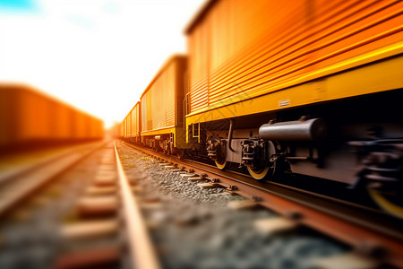 铁路集装箱高速运行的火车背景