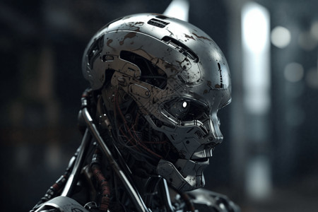 机器人的金属表面背景图片