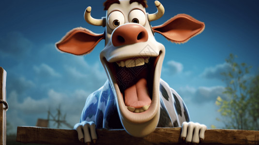 牛头的卡通表情背景图片