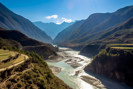 茶马古道景区背景图片