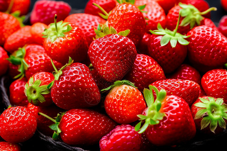 草莓覆盆子新鲜的水果覆盆子背景