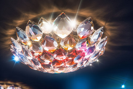 皇冠钻石线稿明亮的水晶灯背景设计图片