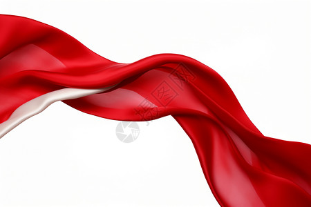 旗帜飘扬红色的丝绸插画