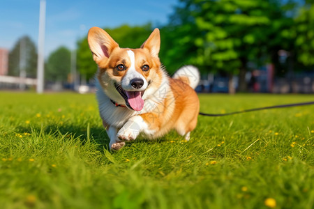 快乐的柯基犬图片