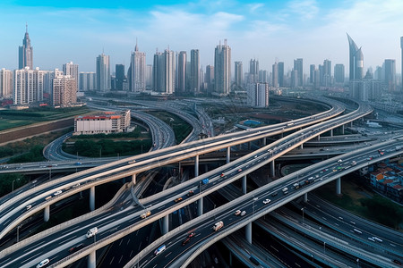 繁荣城市的高速公路图片