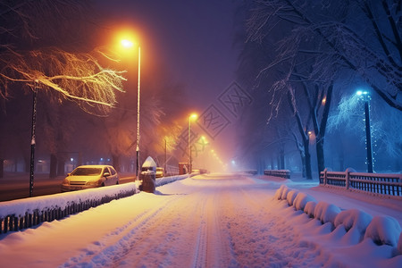 白雪的道路图片
