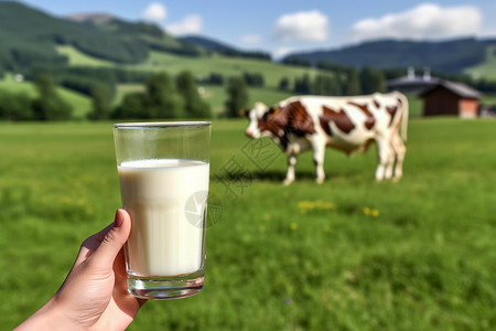 一杯牛奶对牛群图片