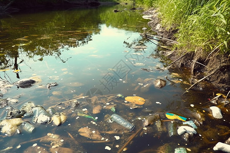 河水被污染了高清图片