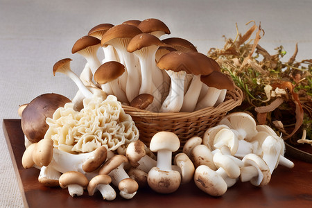 一盆蘑菇背景图片