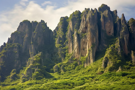 植被生长的山脉背景图片