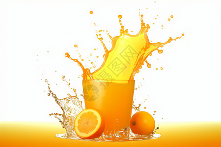 新鲜的橙汁背景图片