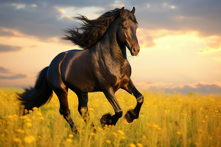 马在草原上图片