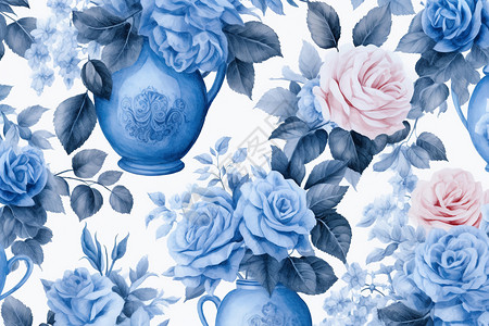 蓝色玫瑰花背景背景图片