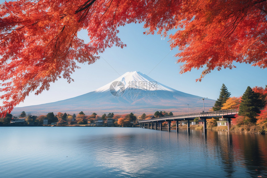 秋天的富士山图片