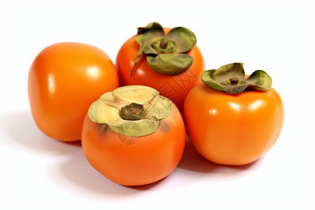 新鲜的柿子背景图片