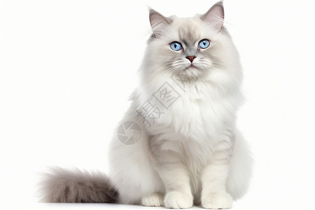 大眼睛的长毛猫背景图片