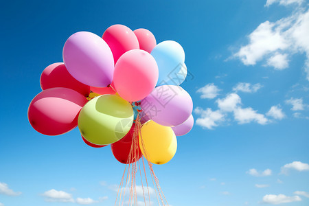 彩色的气球庆祝飘起来高清图片