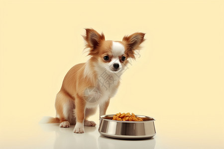 吃饭的小狗背景图片