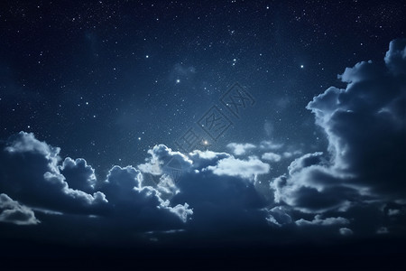夜空与闪耀的星星背景图片