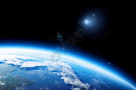 蓝色星球手绘韩浩的宇宙背景