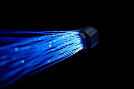 光束线美丽的的蓝色光纤背景