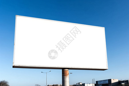 白色横幅空白的广告牌背景