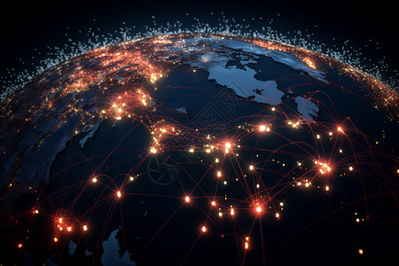 网络基础设施全球卫星连接设计图片