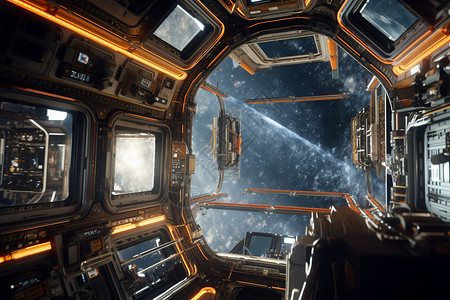 空间站的头部设计背景图片