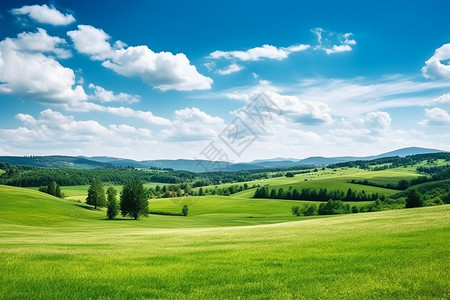 丘陵丘陵美丽的绿色生态环境背景
