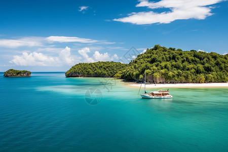 海滩游艇度假胜地背景