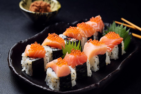 日本料理芥末章鱼寿司高清图片