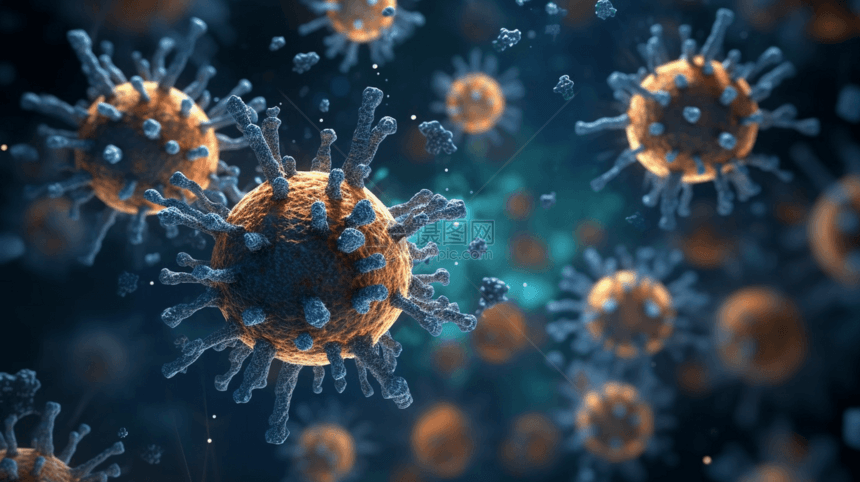 医学抽象病毒细胞图片