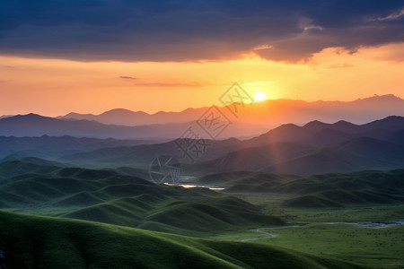 西台顶山西的自然风光背景