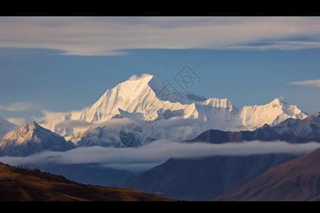 藏族地区纯洁的雪山背景