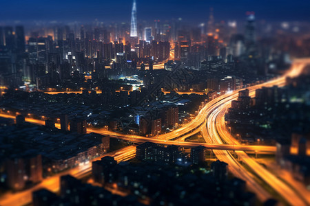 现代化城市夜景图片