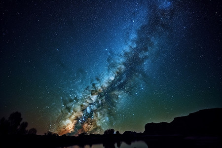 夜晚的星河背景图片