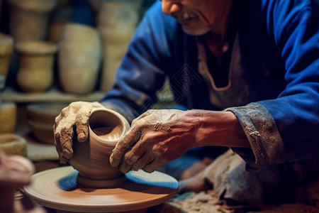 工作过程陶瓷的打磨过程背景