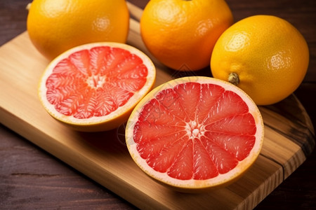 红色果肉的橙子背景图片