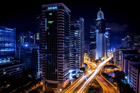 现代化城市夜景背景图片