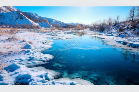 雪后的湖泊图片