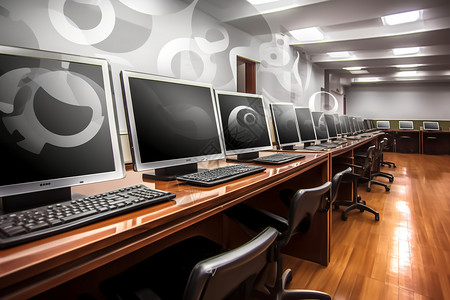 整齐宽敞的教室宽敞的计算机教室设计图片