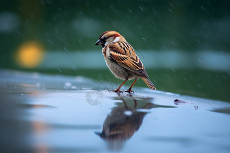 雨中的小鸟雨中的鸟高清图片