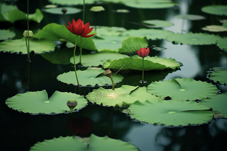 夏天水芙蓉背景图片