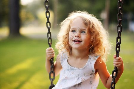 公园里玩耍的女孩背景图片