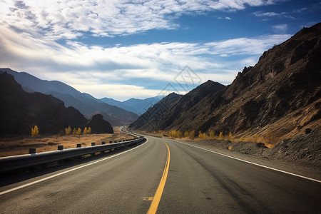 公路的美丽风景背景图片